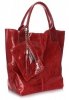 Bőr táska shopper bag Genuine Leather piros 788